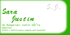 sara justin business card